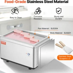 VEVOR Fried Ice Cream Roll Machine, 12.6