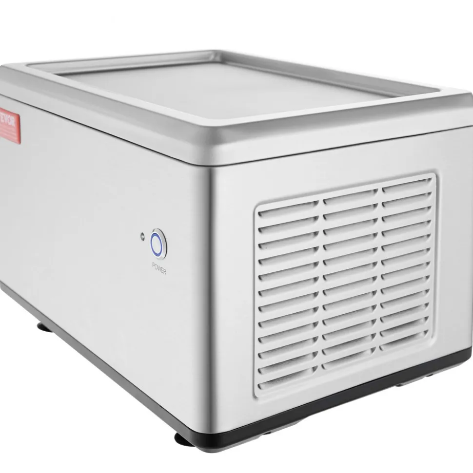 VEVOR Fried Ice Cream Roll Machine, 12.6" x 8.5" Stir-Fried Ice Cream Pan, Stainless Steel Rolled Ice Cream Maker with Compressor and 2 Scrapers, for Making Ice Cream, Frozen Yogurt, Ice Cream Rolls