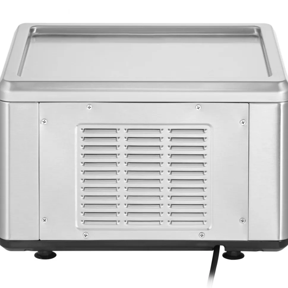 VEVOR Fried Ice Cream Roll Machine, 12.6" x 8.5" Stir-Fried Ice Cream Pan, Stainless Steel Rolled Ice Cream Maker with Compressor and 2 Scrapers, for Making Ice Cream, Frozen Yogurt, Ice Cream Rolls