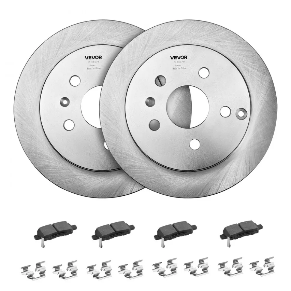 VEVOR Front and Rear Brake Kit Compatible with 2013 Nissan Altima (Base, SL, SV & S Sedan), 2014-2018 Nissan Altima, 2019-2023 Nissan Altima (with Manual Parking Brake), Hollow Structure Front Rotors