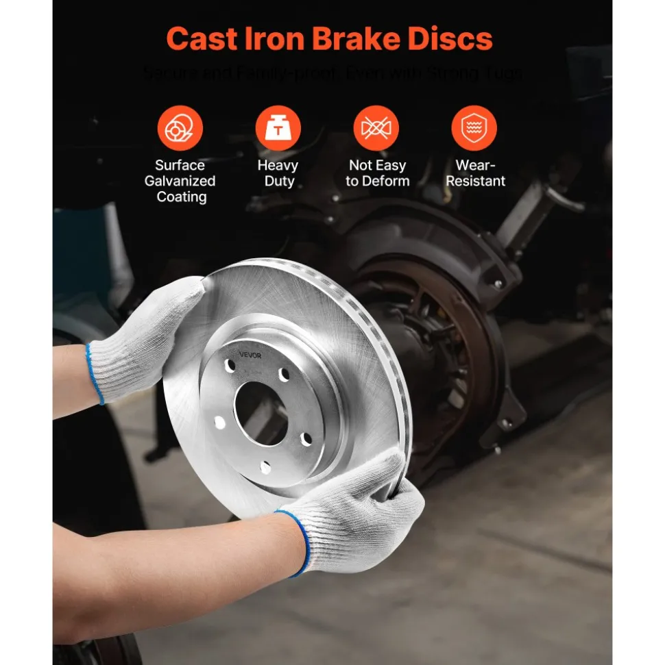 VEVOR Front and Rear Brake Kit Compatible with 2013 Nissan Altima (Base, SL, SV & S Sedan), 2014-2018 Nissan Altima, 2019-2023 Nissan Altima (with Manual Parking Brake), Hollow Structure Front Rotors