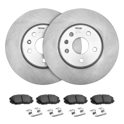 VEVOR Front and Rear Brake Kit Compatible with 2010-2017 Chevrolet Equinox, 2010-2017 GMC Terrain, Hollow Brake Rotors Ceramic Brake Pads Replacement Kit, 12.7 in Front Rotors, 12 in Rear Rotors
