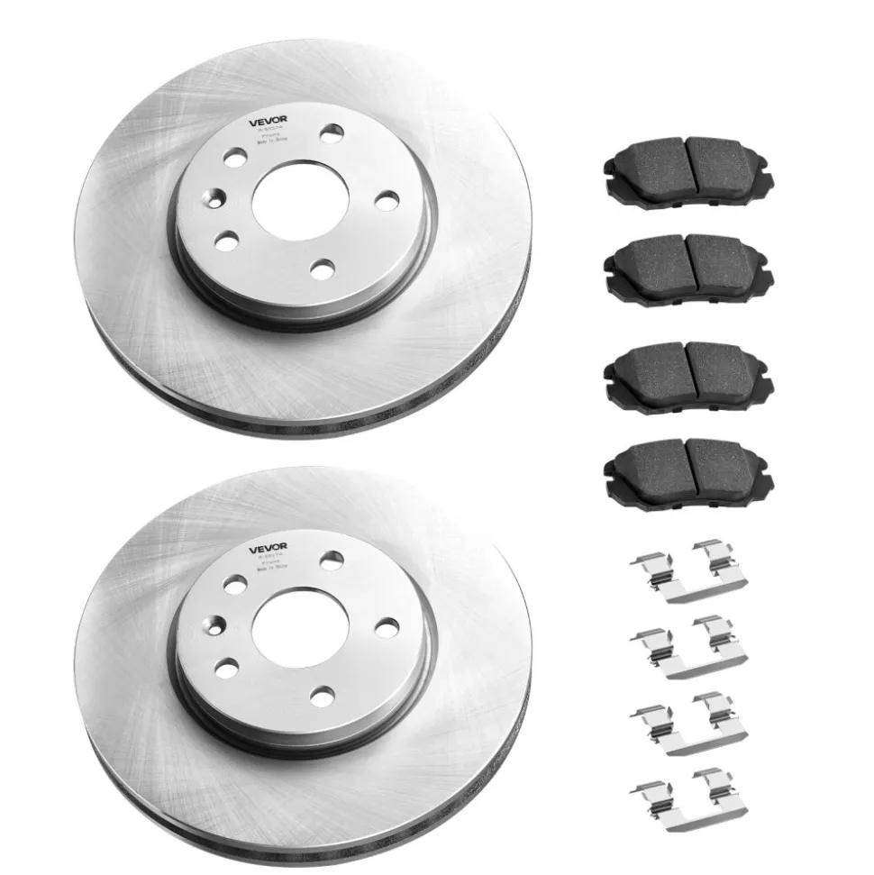 VEVOR Front and Rear Brake Kit Compatible with 2010-2017 Chevrolet Equinox, 2010-2017 GMC Terrain, Hollow Brake Rotors Ceramic Brake Pads Replacement Kit, 12.7 in Front Rotors, 12 in Rear Rotors