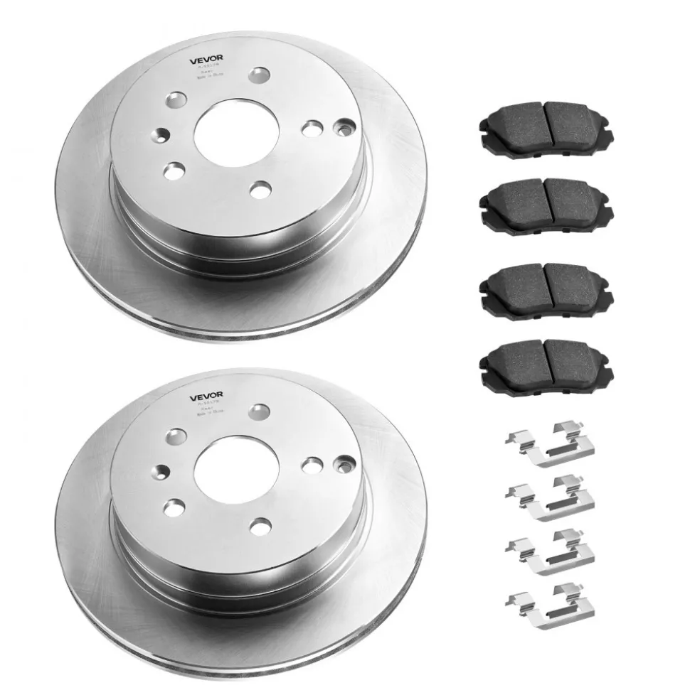 VEVOR Front and Rear Brake Kit Compatible with 2010-2017 Chevrolet Equinox, 2010-2017 GMC Terrain, Hollow Brake Rotors Ceramic Brake Pads Replacement Kit, 12.7 in Front Rotors, 12 in Rear Rotors