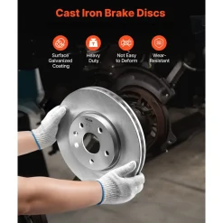 VEVOR Front and Rear Brake Kit Compatible with 2010-2017 Chevrolet Equinox, 2010-2017 GMC Terrain, Hollow Brake Rotors Ceramic Brake Pads Replacement Kit, 12.7 in Front Rotors, 12 in Rear Rotors