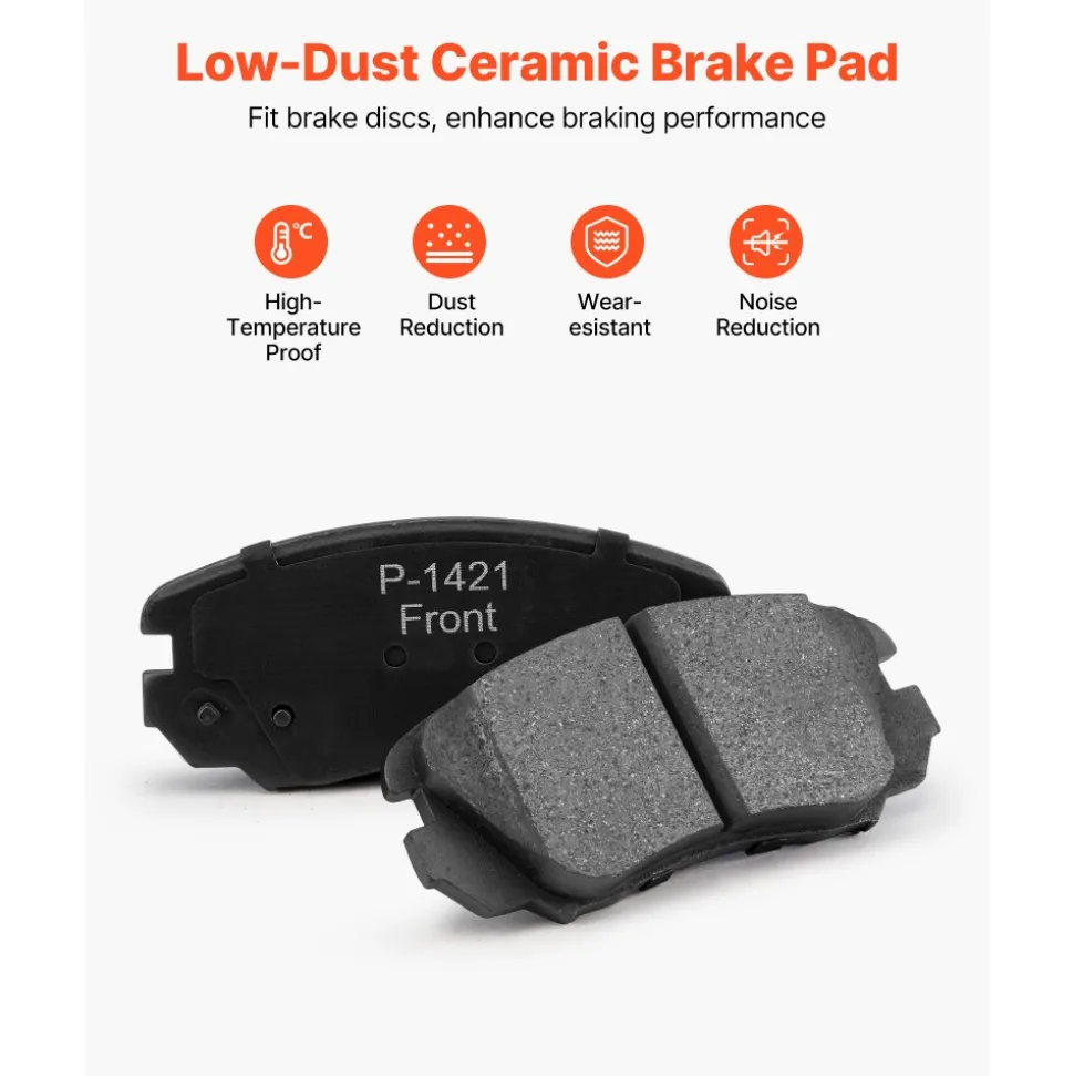 VEVOR Front and Rear Brake Kit Compatible with 2010-2017 Chevrolet Equinox, 2010-2017 GMC Terrain, Hollow Brake Rotors Ceramic Brake Pads Replacement Kit, 12.7 in Front Rotors, 12 in Rear Rotors