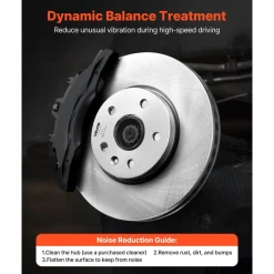 VEVOR Front and Rear Brake Kit Compatible with 2010-2017 Chevrolet Equinox, 2010-2017 GMC Terrain, Hollow Brake Rotors Ceramic Brake Pads Replacement Kit, 12.7 in Front Rotors, 12 in Rear Rotors