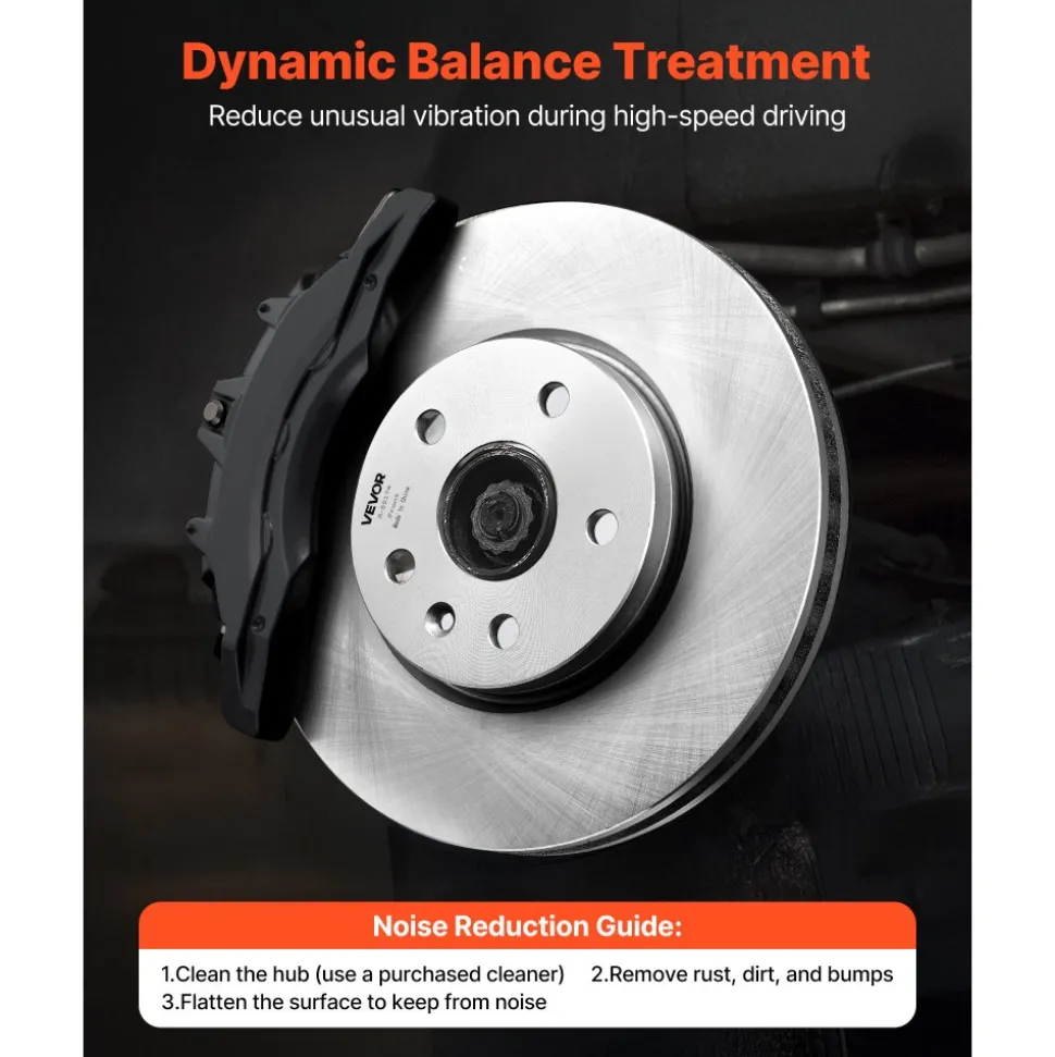 VEVOR Front and Rear Brake Kit Compatible with 2010-2017 Chevrolet Equinox, 2010-2017 GMC Terrain, Hollow Brake Rotors Ceramic Brake Pads Replacement Kit, 12.7 in Front Rotors, 12 in Rear Rotors