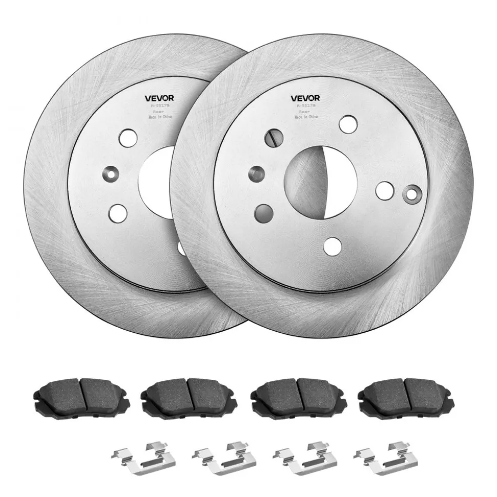 VEVOR Front and Rear Brake Kit Compatible with 2010-2017 Chevrolet Equinox, 2010-2017 GMC Terrain, Hollow Brake Rotors Ceramic Brake Pads Replacement Kit, 12.7 in Front Rotors, 12 in Rear Rotors