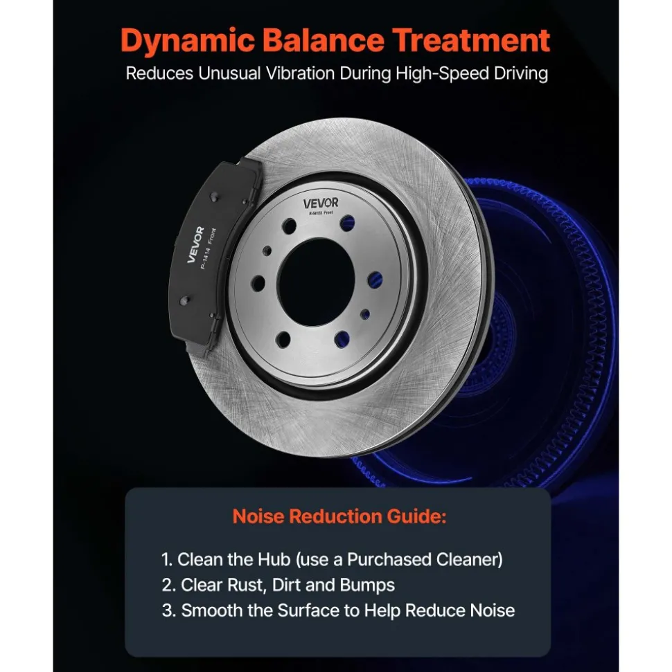 VEVOR Front Brake Kit Ceramic Brake Pads & Hollow Brake Rotors Replacement, Compatible with 015-2020 Ford F-150, 2010-2014 Ford F-150 (6 Lug Models), 2010-2021 Ford Expedition & Lincoln Navigator