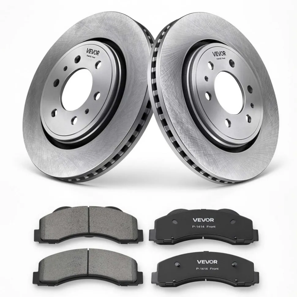 VEVOR Front Brake Kit Ceramic Brake Pads & Hollow Brake Rotors Replacement, Compatible with 015-2020 Ford F-150, 2010-2014 Ford F-150 (6 Lug Models), 2010-2021 Ford Expedition & Lincoln Navigator
