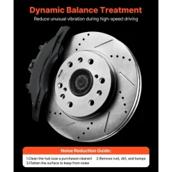 VEVOR Front Brake Kit Compatible with 2008-2016 Cadillac Escalade/Escalade ESV, 2017-2020 Cadillac Escalade/Escalade ESV (Models without Brembo Brake Package), Drilled & Slotted Brake Rotors Kit
