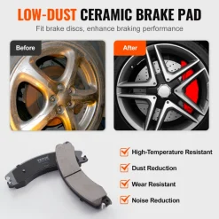 VEVOR Front Brake Kit Compatible with 2011-2019 Chevy Silverado GMC Sierra 2500 3500 HD, Drilled and Slotted Brake Rotors Ceramic Brake Pads Replacement Kit, 14