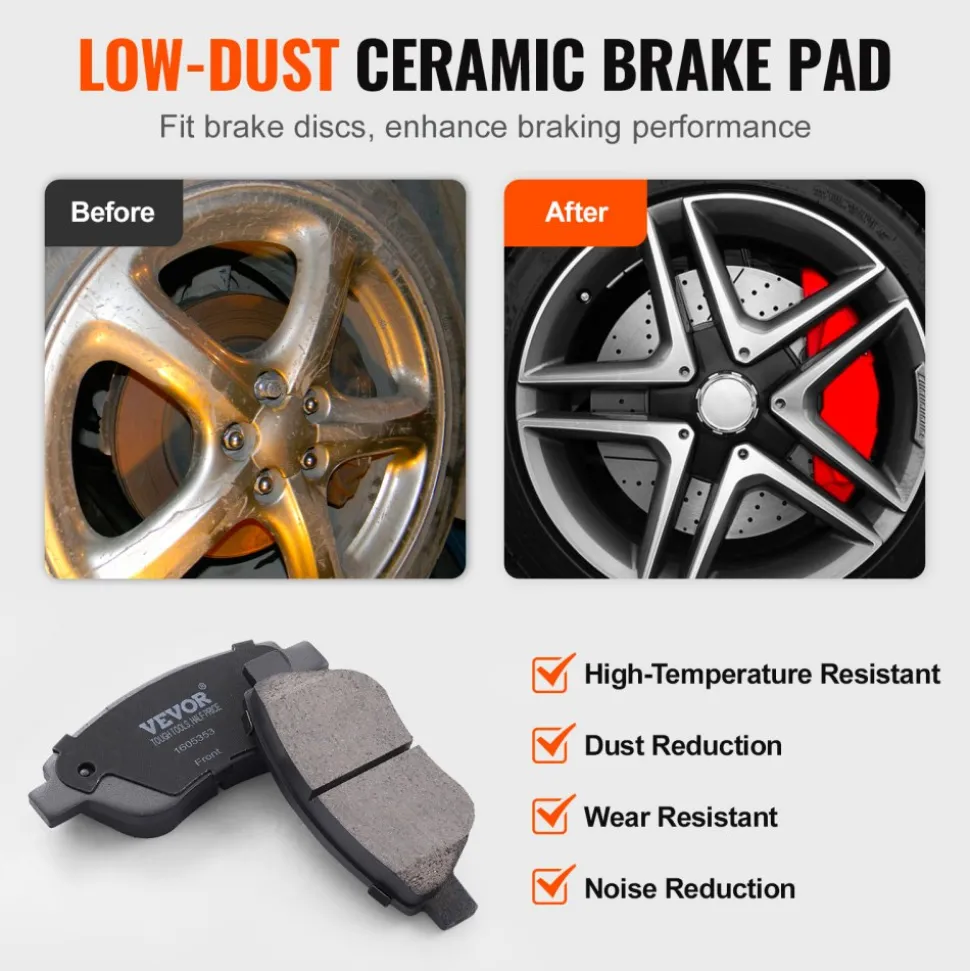 VEVOR Front Brake Kit for Vauxhall Adam(M13), Corsa D (S07), Corsa D Box/Hatchback (S07), Brake Rotors Ceramic Brake Pads Replacement Kit, 257mm Front Rotors