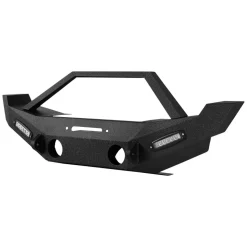 VEVOR Front Bumper Compatible with 2018-2024 Jeep Wrangler JL JLU & Gladiator JT, Heavy-Duty Steel Front Bumper with Winch Plate, D-Ring Mounts & Fog Light Housing