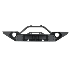 VEVOR Front Bumper Compatible with 2007-2018 Wrangler JK/JKU - with Winch Plate, D-Ring Mounts & Fog Light Housing, Heavy-Duty Steel Front Bumper with E-Coating
