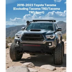 VEVOR Front Bumper Compatible with 2016-2023 Toyota Tacoma (Excluding Tacoma TRD/Tacoma TRD Sport), Pickup Truck Bumper with Winch Plate & D-Ring Mounts, Heavy-Duty Steel Front Bumpers with E-Coating and Bull Bar