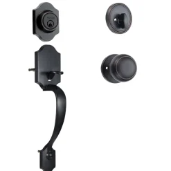 VEVOR Front Door Handle and Deadbolt Set, Front Door Lock Set with Interior Knob, Adjustable Hole Spacing Single Cylinder Handleset, for Right and Left Handed Entrance, Brushed Oil Rubbed Bronze