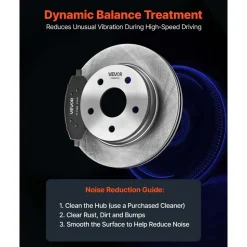 VEVOR Front & Rear Brake Kit Ceramic Brake Pads & Hollow Brake Rotors Kit, Compatible with 2007-2009 Dodge Durango & Chrysler Aspen, 2011-2018 Ram 1500 (5-Lug), 2019-2023 Ram 1500 Classic