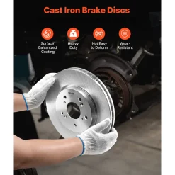 VEVOR Front & Rear Brake Kit Compatible with 2012-2016 Honda CR-V (AWD Models), Ceramic Brake Replacement Kits, 12 inch Hollow Structure Front Rotors, 12 inch Solid Structure Rear Rotors, R-31455
