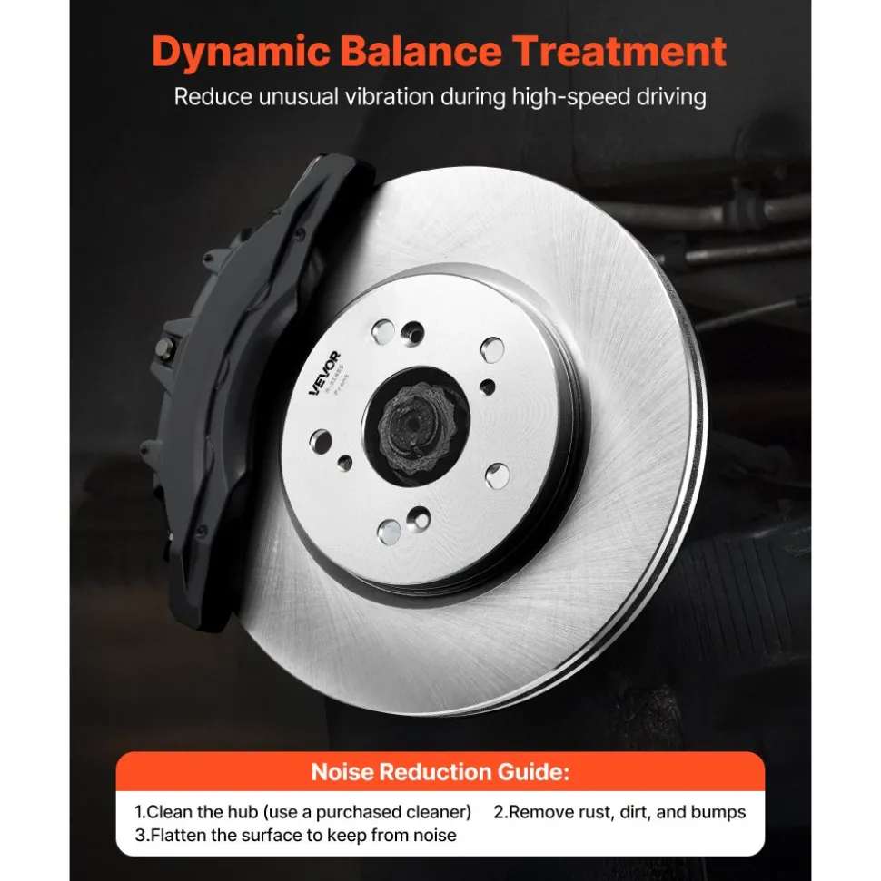 VEVOR Front & Rear Brake Kit Compatible with 2012-2016 Honda CR-V (AWD Models), Ceramic Brake Replacement Kits, 12 inch Hollow Structure Front Rotors, 12 inch Solid Structure Rear Rotors, R-31455