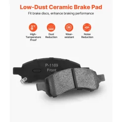 VEVOR Front & Rear Brake Kit Compatible with 2008-2017 Buick Enclave, 2009-2017 Chevrolet Traverse/2007-2010 Saturn Outlook, 2007-2016 GMC Acadia/2017 GMC Acadia Limited, Hollow Brake Rotors Pads Kit
