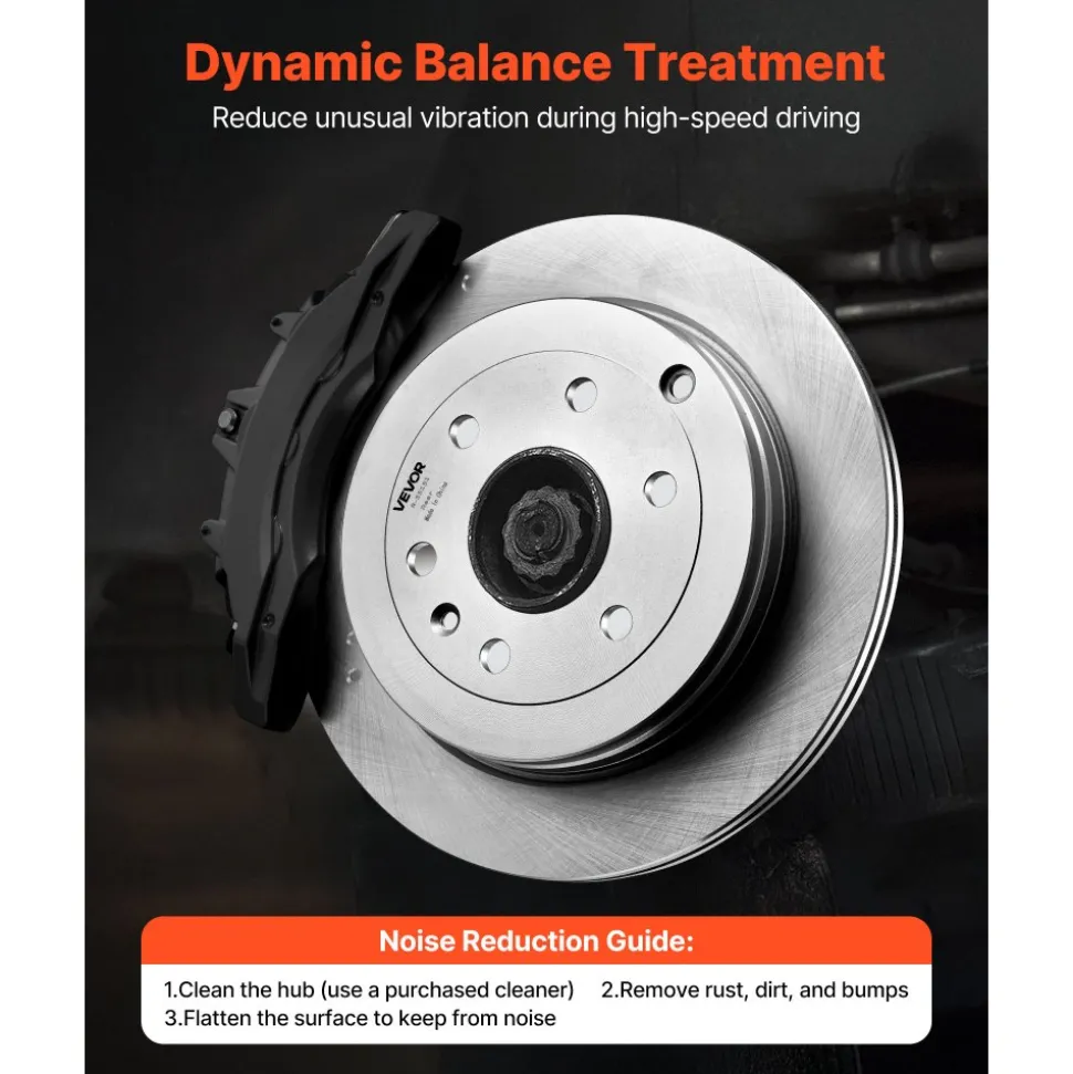 VEVOR Front & Rear Brake Kit Compatible with 2008-2017 Buick Enclave, 2009-2017 Chevrolet Traverse/2007-2010 Saturn Outlook, 2007-2016 GMC Acadia/2017 GMC Acadia Limited, Hollow Brake Rotors Pads Kit
