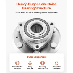 VEVOR Front/Rear Wheel Bearing & Hub Assembly Fit for 2016-2017 Chevy Traverse LS Sport Utility Buick Enclave Convenience Leather Premium GMC Acadia 4-Door OEM 513277, Wheel Bearing Hub Assembly Set