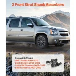VEVOR Front Shock Absorber Strut Assembly, 2Pcs Shock and Strut Assembly with Coil Spring, Fit 2007-2012 GMC Acadia, 2008-2012 Buick Enclave, 2009-2012 Chevrolet Traverse, Replace OE 11680 / 172518