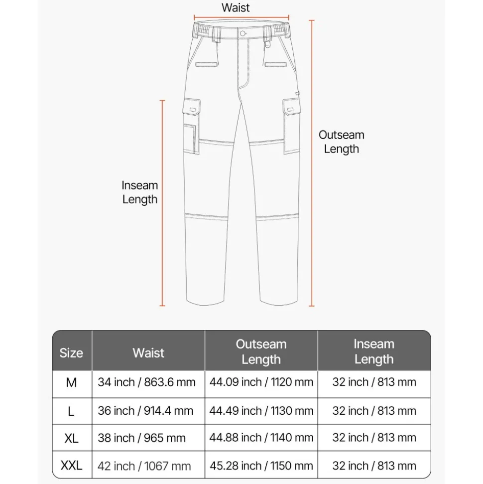 VEVOR FR Pants for Men, 9 oz 100% Cotton, Flame-Resistant Cargo Pants with Multi-Pockets and Elastic Waist, Reinforced Tear-proof Stitching, Ideal for Welding Work and Casual Wear, M Size, Dark Blue