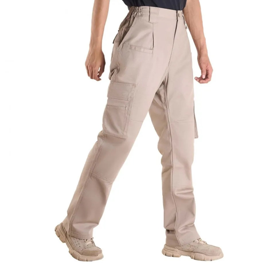 VEVOR FR Pants for Men, 9 oz 100% Cotton, Flame-Resistant Cargo Pants with Multi-Pockets and Elastic Waist, Reinforced Tear-proof Stitching, Ideal for Welding Work and Casual Wear, M Size, Dark Blue