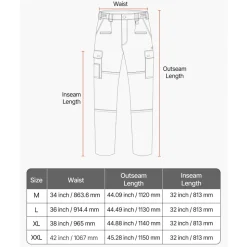 VEVOR FR Pants for Men, 9 oz 100% Cotton, Flame-Resistant Cargo Pants with Multi-Pockets and Elastic Waist, Reinforced Tear-proof Stitching, Ideal for Welding Work and Casual Wear, L Size, Gray