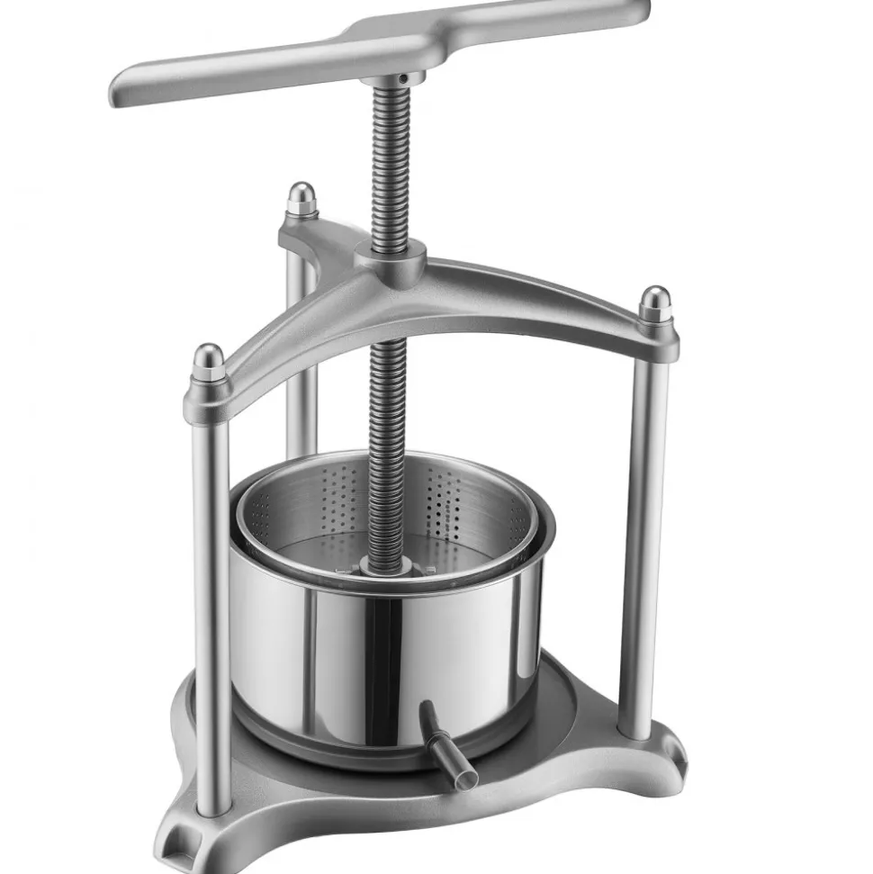 VEVOR Fruit Wine Press, 0.8 Gallon/3L, Stainless Steel Manual Juice Maker with Powerful T-Shaped Handle, Juice Making for Apple/Grape/Orange/Berry, Cheese/Tincture/Herbal Press, for Kitchen Home