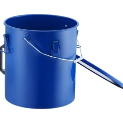 VEVOR Fryer Grease Bucket, 6 Gal Oil Disposal Caddy Carbon Steel Fryer Oil Bucket with Rust-Proof Coating, Oil Transport Container with Lid, Lock Clips, Filter Bag for Hot Cooking Oil Filtering, Blue