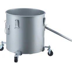 VEVOR Fryer Grease Bucket, 8 Gal Oil Disposal Caddy Carbon Steel Fryer Oil Bucket with Rust-Proof Coating, Oil Transport Container with Lid, Lock Clips, Filter Bag for Hot Cooking Oil Filtering, Blue