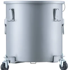 VEVOR Fryer Grease Bucket, 16 Gal Oil Disposal Caddy with Caster Base, Carbon Steel Rust-Proof Coating, Oil Transport Container with Lid, Lock Clips, Filter Bag for Hot Cooking Oil Filtering, Gray