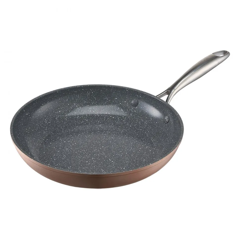 VEVOR Frying Pan Skillet, Aluminum Egg Fry Pans, 3 Piece (8, 10, 12 in), Nonsitck Ceramic Heavy-Duty Skillets with Heat-Resistant Handle, Chef's Cookware, for Oven, Gas, Electric, Induction, Grey