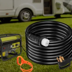 VEVOR 75Ft 50 Amp Generator Extension Cord,N14-50P & SS2-50R & CS6364  4 Prong, 50 Amp Generator Cord 125V 250V with Twist Lock Connectors, Generator Power Cord