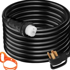 VEVOR 25Ft 50 Amp Generator Extension Cord STW 6/3 + 8/1 Generator Cord 125V 250V Generator Power Cord N14-50P & SS2-50R & CS6364 Twist Lock Connectors Tested to UL Standards