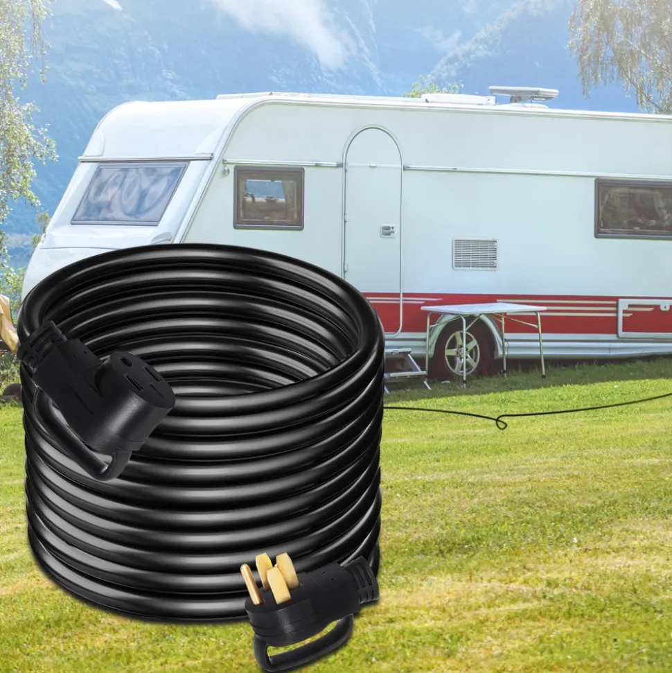 VEVOR 25 FT 50Amp RV Extension Cord NEMA N14-50P to N14-50R, 125 / 250V Heavy Duty STW 6/3+ 8/1 RV Power Cord, for EV Charging and RV Trailer Campers