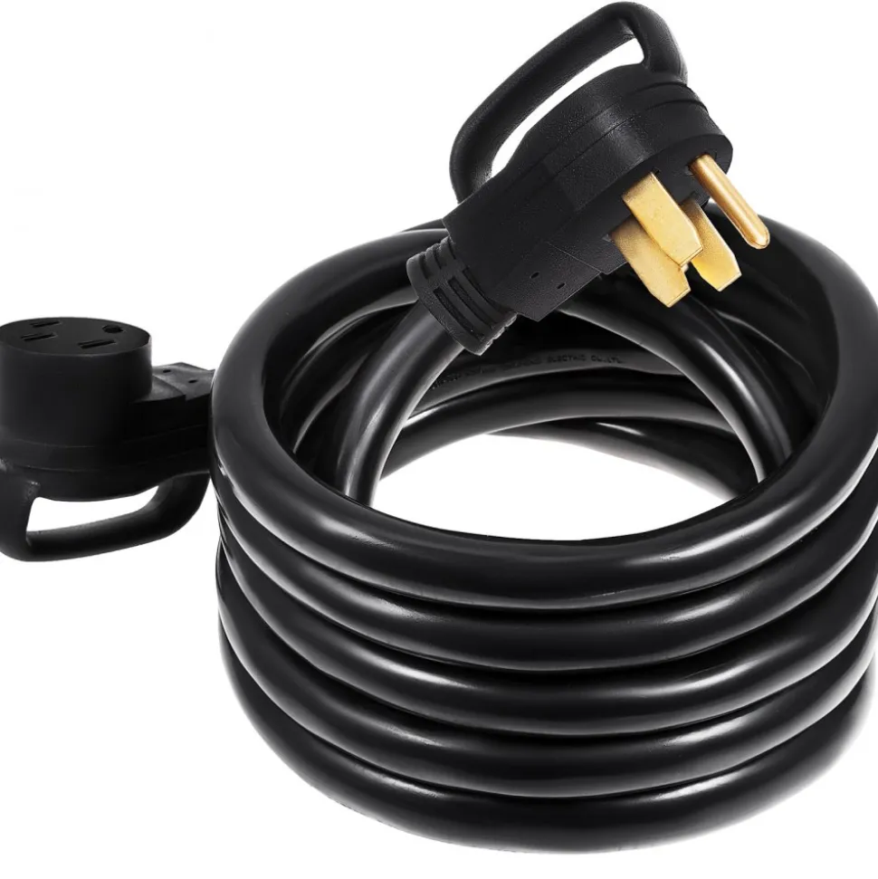 VEVOR 25 FT 50Amp RV Extension Cord NEMA N14-50P to N14-50R, 125 / 250V Heavy Duty STW 6/3+ 8/1 RV Power Cord, for EV Charging and RV Trailer Campers