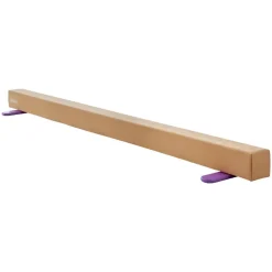 VEVOR 8FT Balance Beam for Kids, 350 LBS Stable Support Gymnastics Floor Beam with Non-Slip Wooden Mats, Wood-Core Gymnastics Training Equipment with Anti-Slip Bottom for Home and Gym, Yellow