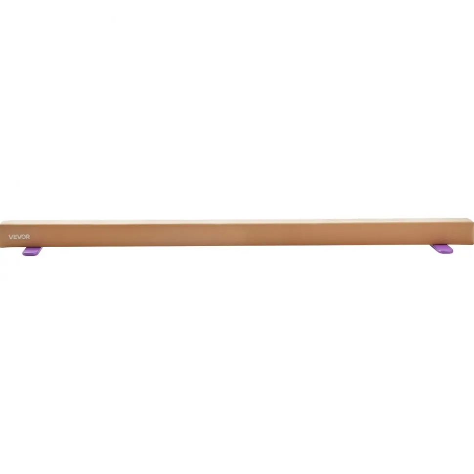 VEVOR 8FT Balance Beam for Kids, 350 LBS Stable Support Gymnastics Floor Beam with Non-Slip Wooden Mats, Wood-Core Gymnastics Training Equipment with Anti-Slip Bottom for Home and Gym, Yellow