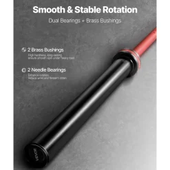 VEVOR 6FT Barbell Bar, Fits 2-Inch Weight Plates, Chrome Plated Barbell Bar with Knurled Grip for Strength Training, Weightlifting, Squat, Deadlift, Bench Press, Curl, Overhead Press, 500lbs Capacity