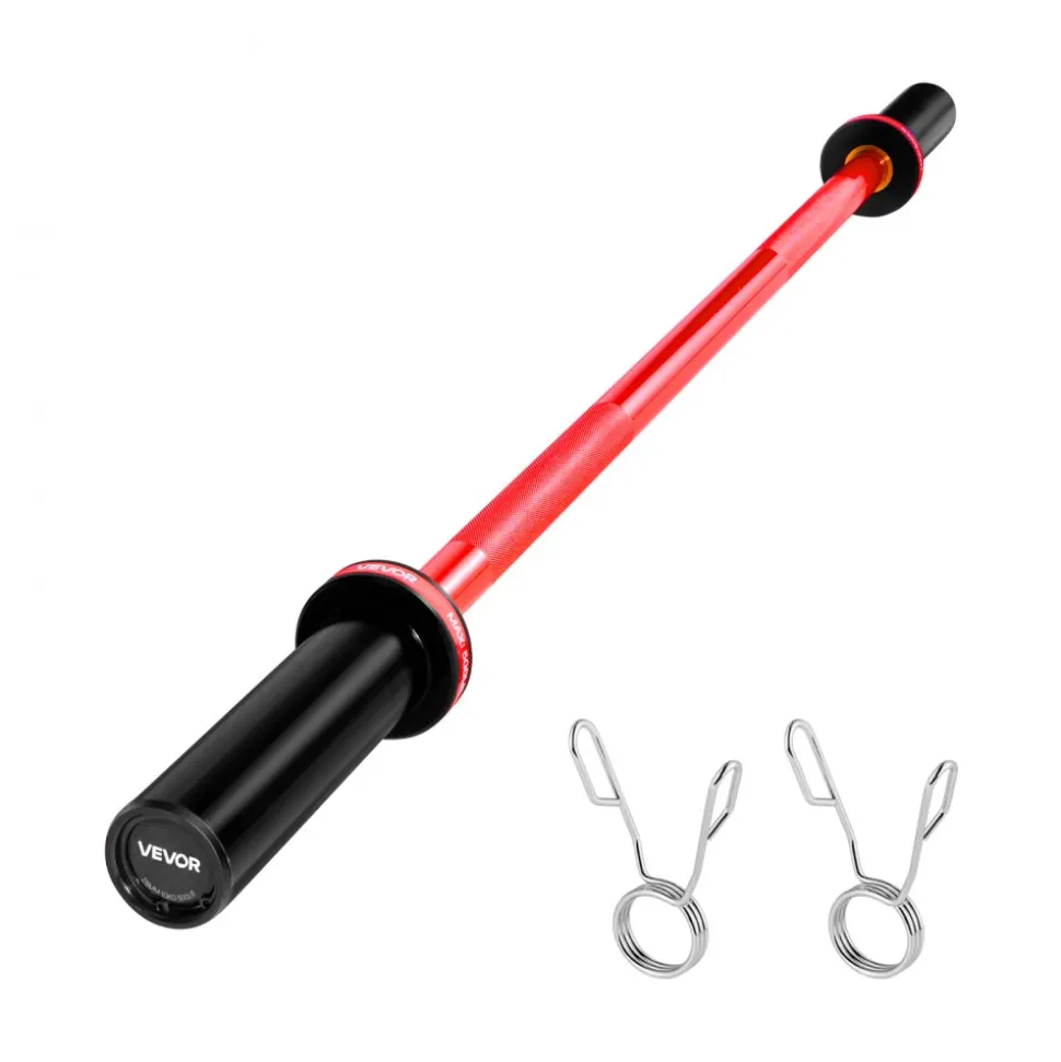 VEVOR 4FT Barbell Bar, Fits 2-Inch Weight Plates, Barbell Bar with Knurled Grip for Strength Training, Weightlifting, Squat, Deadlift, Bench Press, Curl, Overhead Press, 550lbs/226kg Capacity