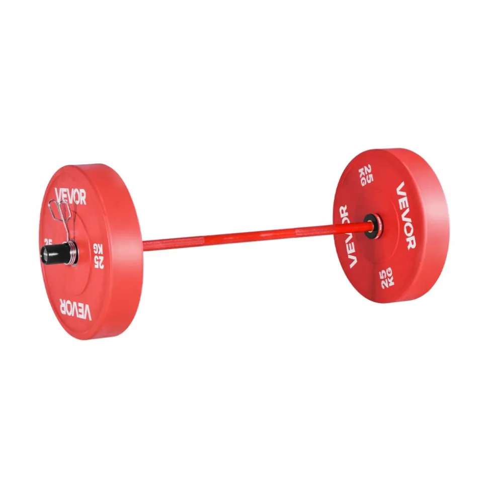 VEVOR 4FT Barbell Bar, Fits 2-Inch Weight Plates, Barbell Bar with Knurled Grip for Strength Training, Weightlifting, Squat, Deadlift, Bench Press, Curl, Overhead Press, 550lbs/226kg Capacity