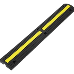 VEVOR 3.28 ft Cable Protector Ramp, 4 Pack of 1 Channel, 18000 lbs/axle Capacity Heavy Duty Rubber Speed Bumps, Floor Cord Cable Protector Wire Cover, for Residential Areas, Private Garages, Gardens