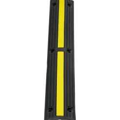 VEVOR 3.28 ft Cable Protector Ramp, 4 Pack of 1 Channel, 18000 lbs/axle Capacity Heavy Duty Rubber Speed Bumps, Floor Cord Cable Protector Wire Cover, for Residential Areas, Private Garages, Gardens