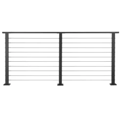 VEVOR 6.5 ft Complete Cable Railing Kit with Post, 36 inch Tall Matte Black Stainless Steel Handrail Cuttable for Outdoor/Indoor Steps, Level Hole Drilled Railing Posts System for Stairs,Deck,Balcony
