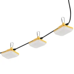 VEVOR 100FT Construction String Lights, 150W 15000LM, 10PCs String Work Light, 5000-5500K, IP65 Waterproof, with Hanging Hooks, for Construction Site, Temporary Lighting Indoor & Outdoor, ETL Listed